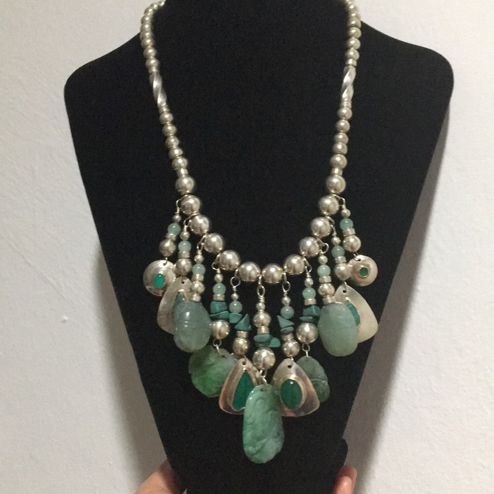 Genuine Gemstones Silver Collar